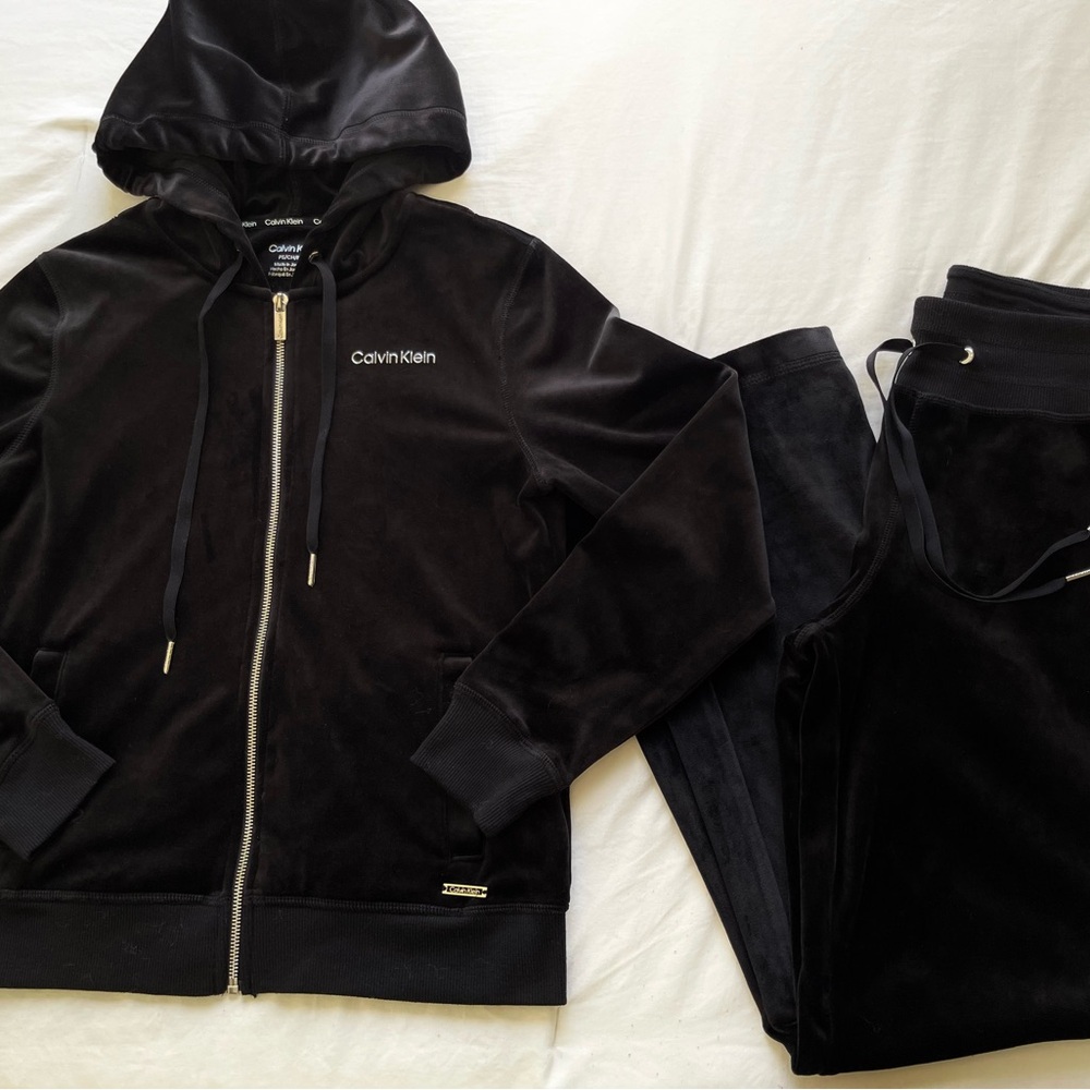 Calvin Klein Black Velour Tracksuit